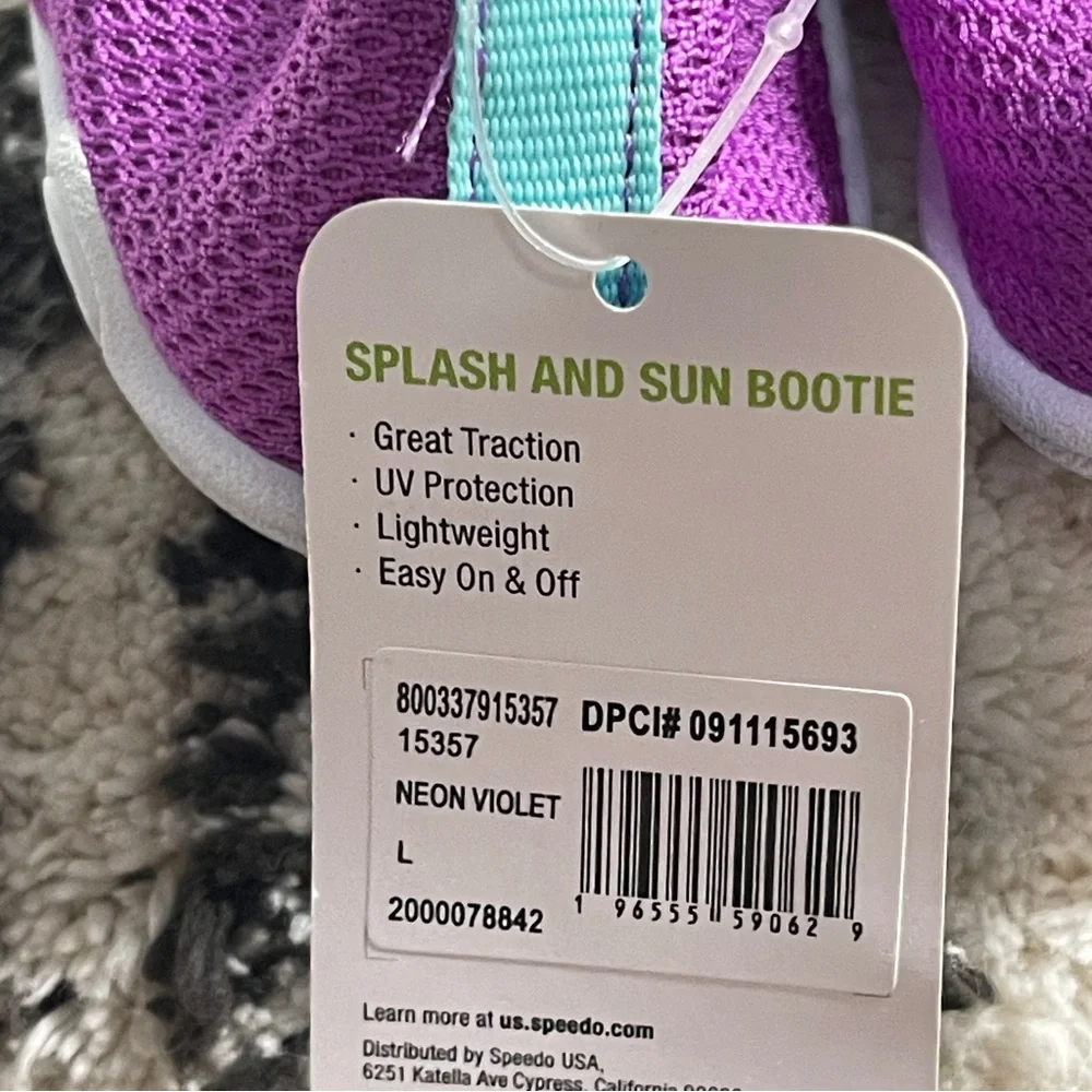 Speedo Kids Splash & Sun Water Shoes Booties Purple Teal Size L(9-10) S (5-6)